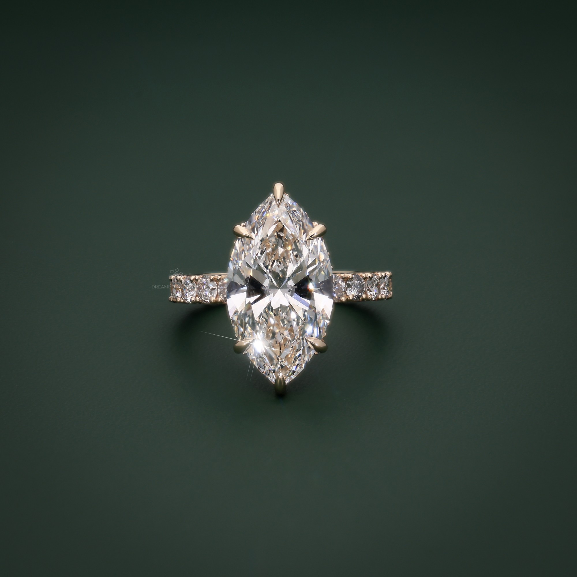 Marquise diamond solitaire ring